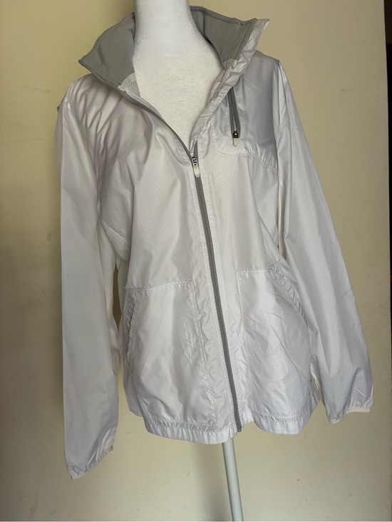 Danskin Jackets & Blazers - Danskin Now Arctic White FullZip Lightweight Hooded Windbreaker Jkt Sz L/12-14